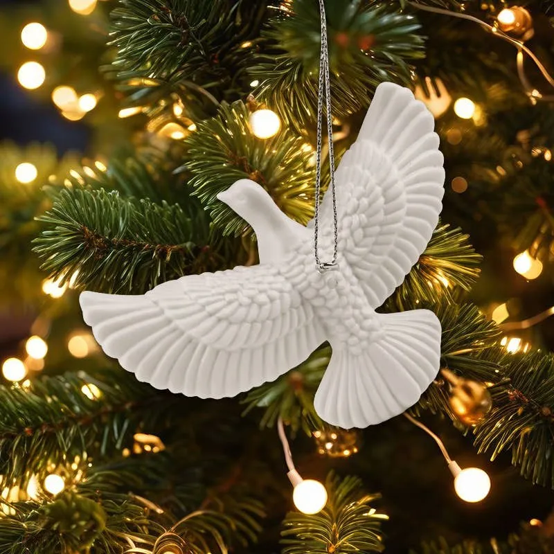 4PCS White Dove Christmas Ornaments Tree Hanging Decor — wholesale Seasonal & Holiday by the case