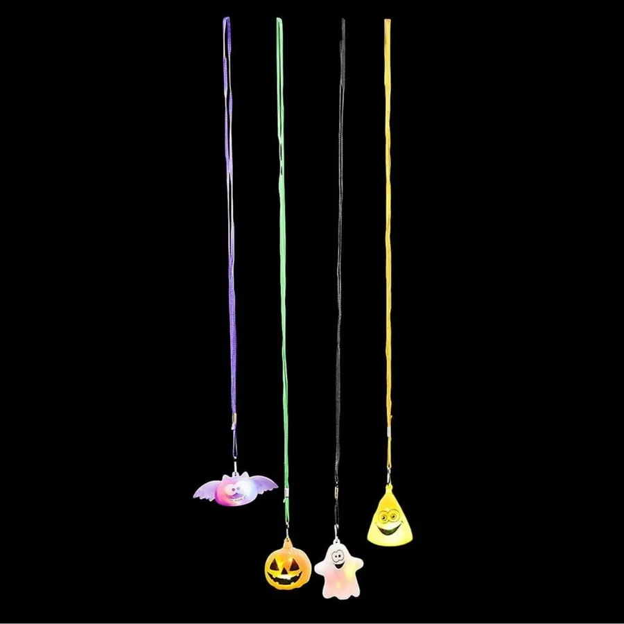 2" Flashing Halloween Necklaces – Assorted Designs — wholesale Seasonal & Holiday by the case