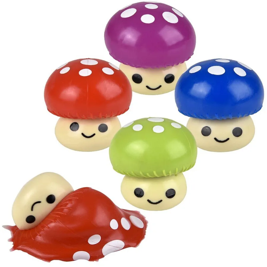 Mushroom Splat Squeeze Fidget Kids Toy- Assorted — wholesale Fidgets & Sensory by the case