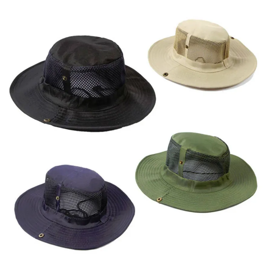 Solid Color Mesh Boonies Hats- Assorted — wholesale Apparel & Accessories by the case