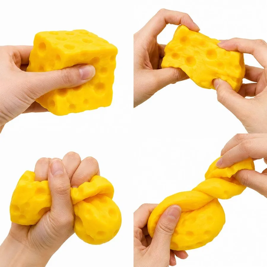 Yellow Cube Squishy Stress Relief Fidget Kids Toy — wholesale Fidgets & Sensory by the case