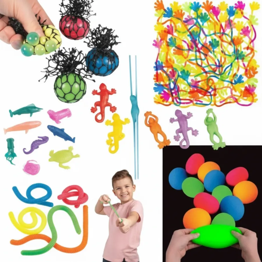 Multicolor Stretch and Squeeze Squishy Toys - Sensory Fidget Stress Ball Assortment — wholesale Fidgets & Sensory by the case