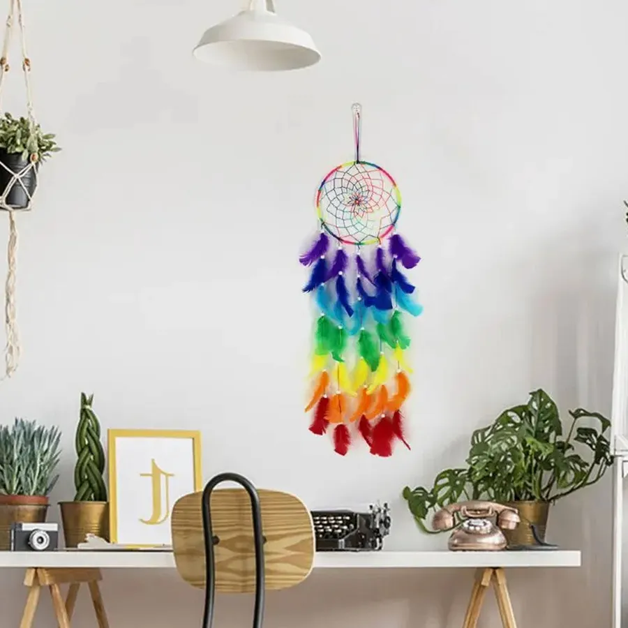 Handmade Rainbow Dream Catcher For Home Holiday Decor — wholesale Seasonal & Holiday by the case