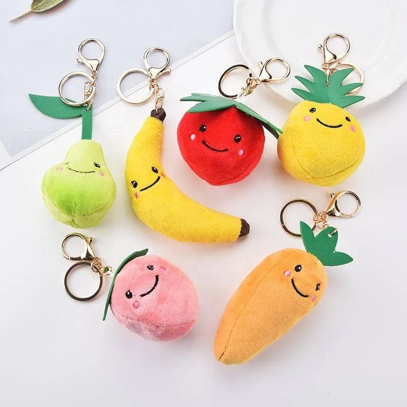 Soft Plush Fruits Themed Keychain Toy - Assorted — wholesale Plush & Squishies by the case