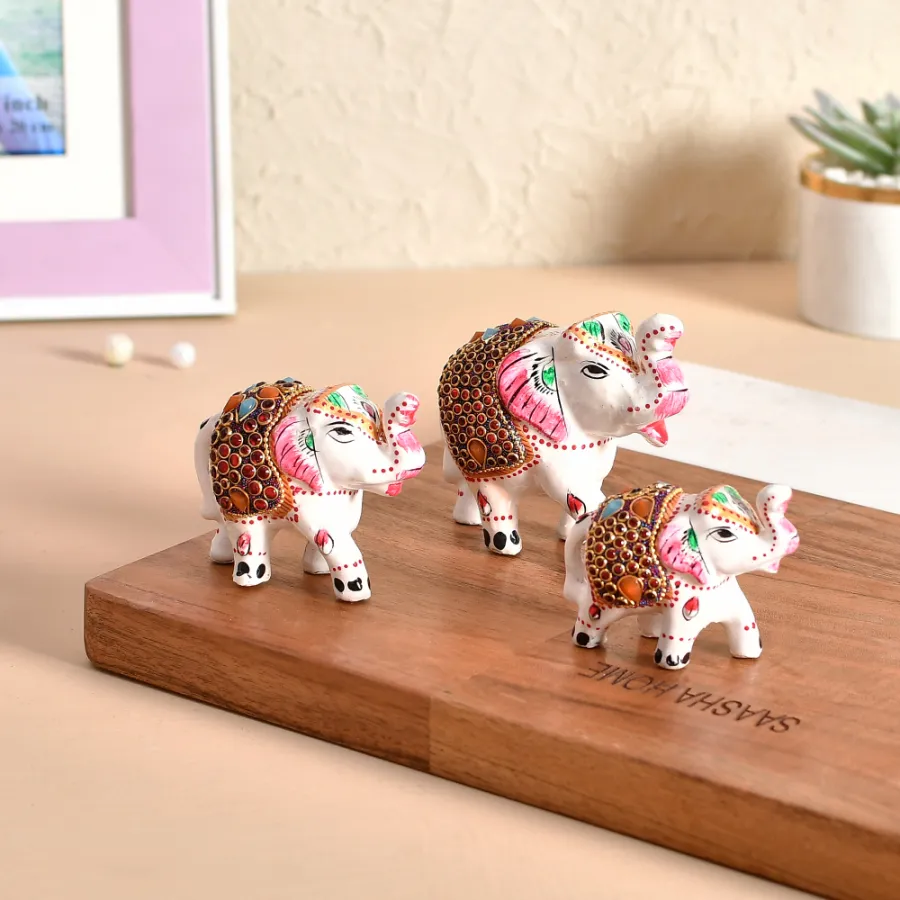 Artistry in Fiber Elephant Trio Set with Keeraft Gifts — wholesale Home & Décor by the case