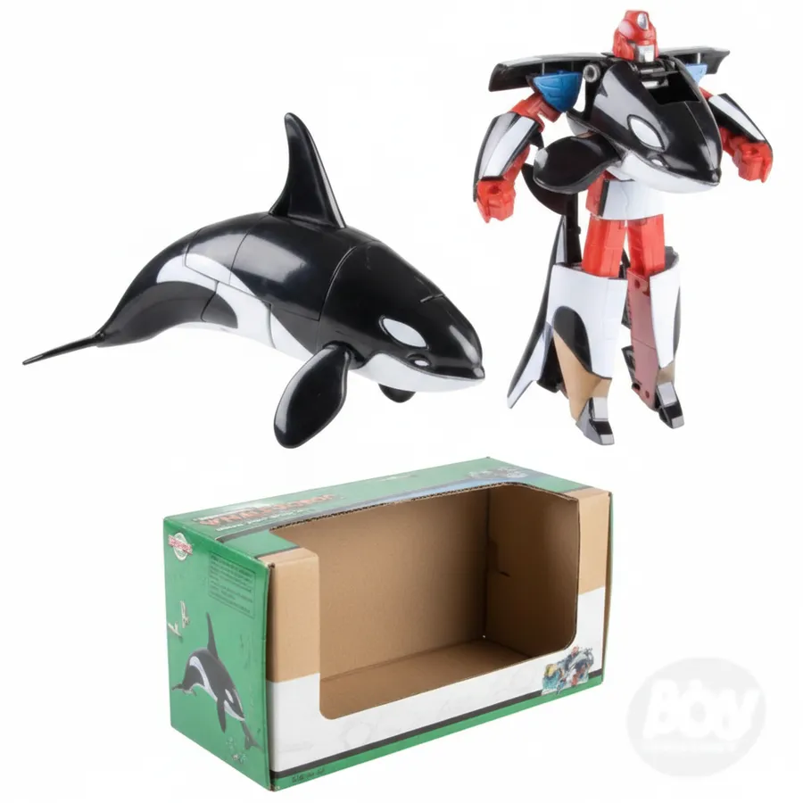 5-Inch Orca Robot Action Figure - Collectible Ocean Animal Toy for Kids — wholesale Toys & Games by the case