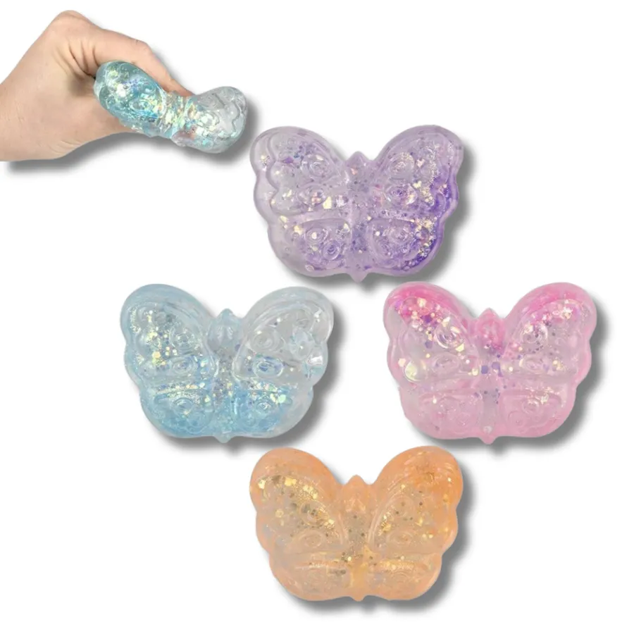 Butterfly Squeezy Sugar Fidget Kids Toys- Assorted — wholesale Fidgets & Sensory by the case