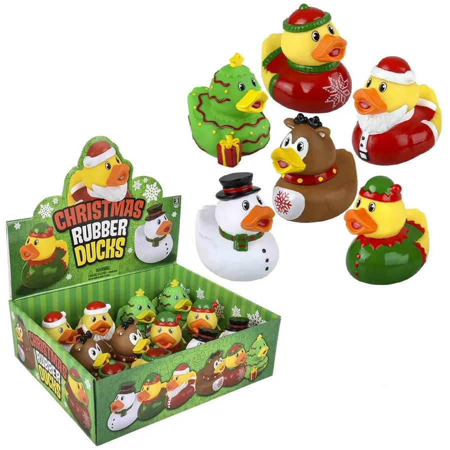 Christmas Rubber Duck Stocking Stuffer Kids Toy — wholesale Seasonal & Holiday by the case