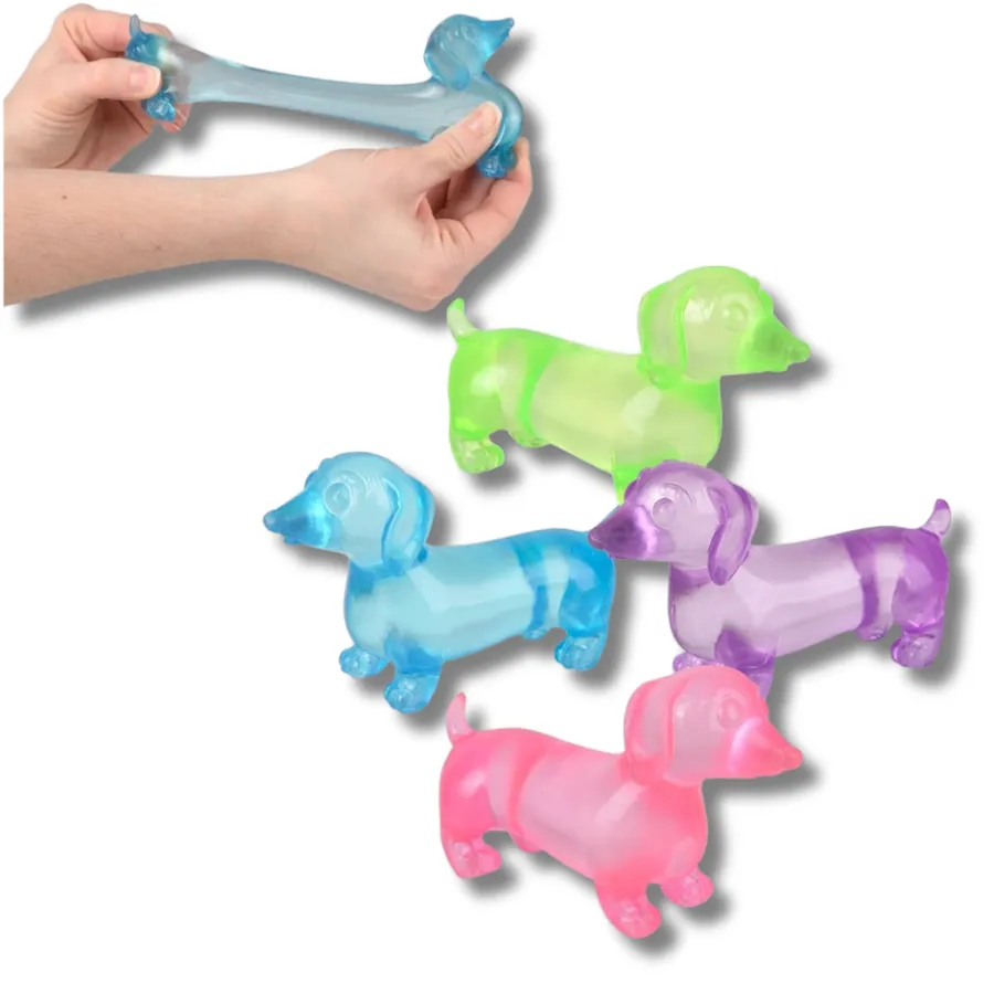 Transparent Squeeze Sugar Dachshund Fidget Kids Toy — wholesale Fidgets & Sensory by the case