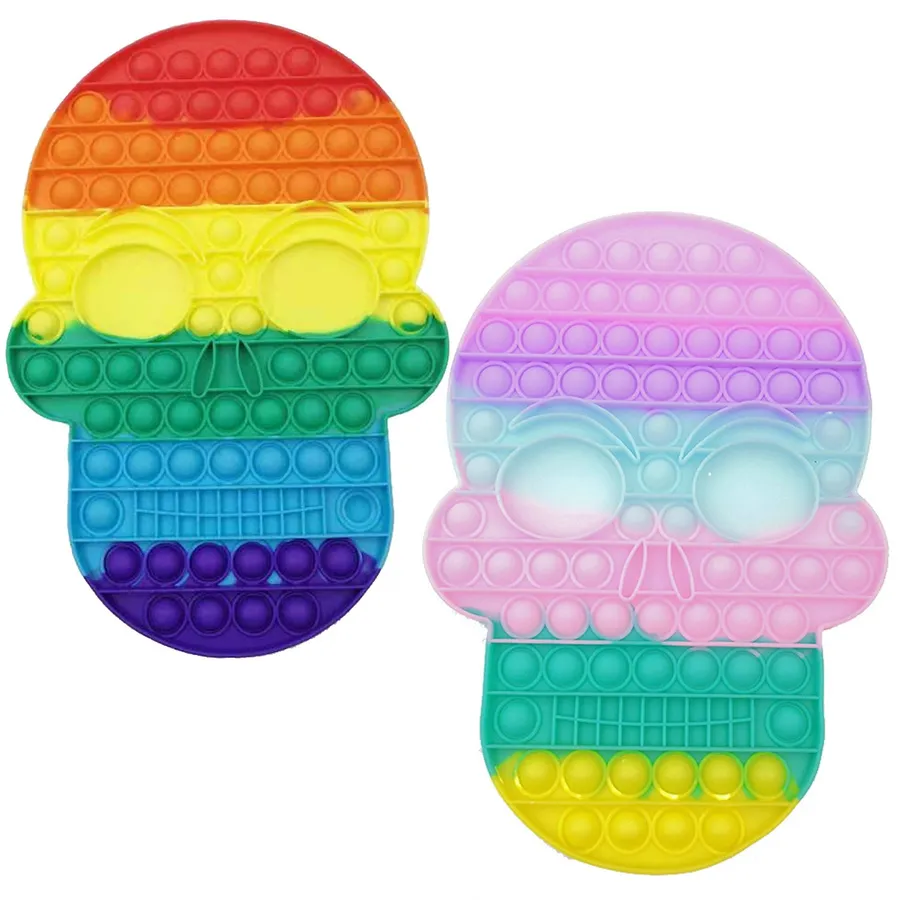 Skull Push Pop It Fidget Kids Toy- Assorted — wholesale Fidgets & Sensory by the case