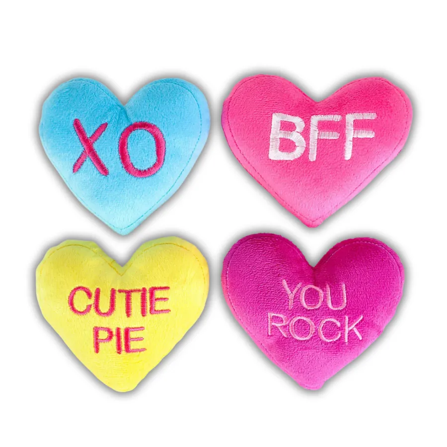 Conversation Heart Soft Plush Kids Toy- Assorted — wholesale Plush & Squishies by the case