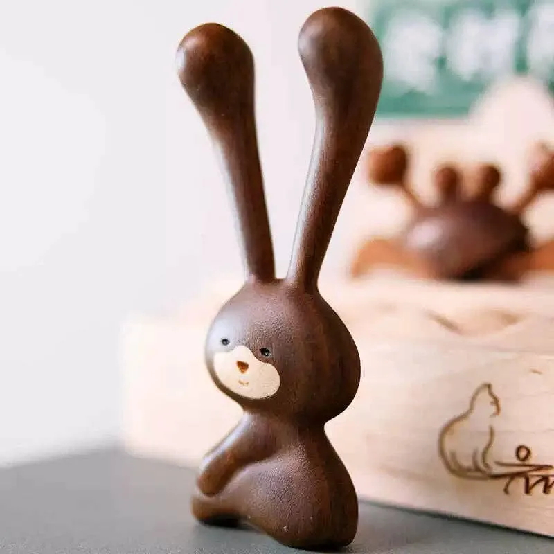 Green Sandalwood Rabbit Small Animal Décor — wholesale Toys & Games by the case