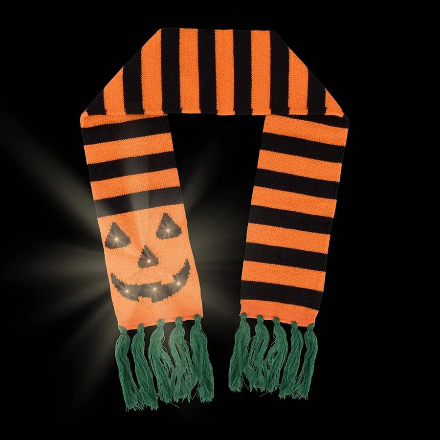LightUp Jack O Lantern Scarf For Kids — wholesale Apparel & Accessories by the case