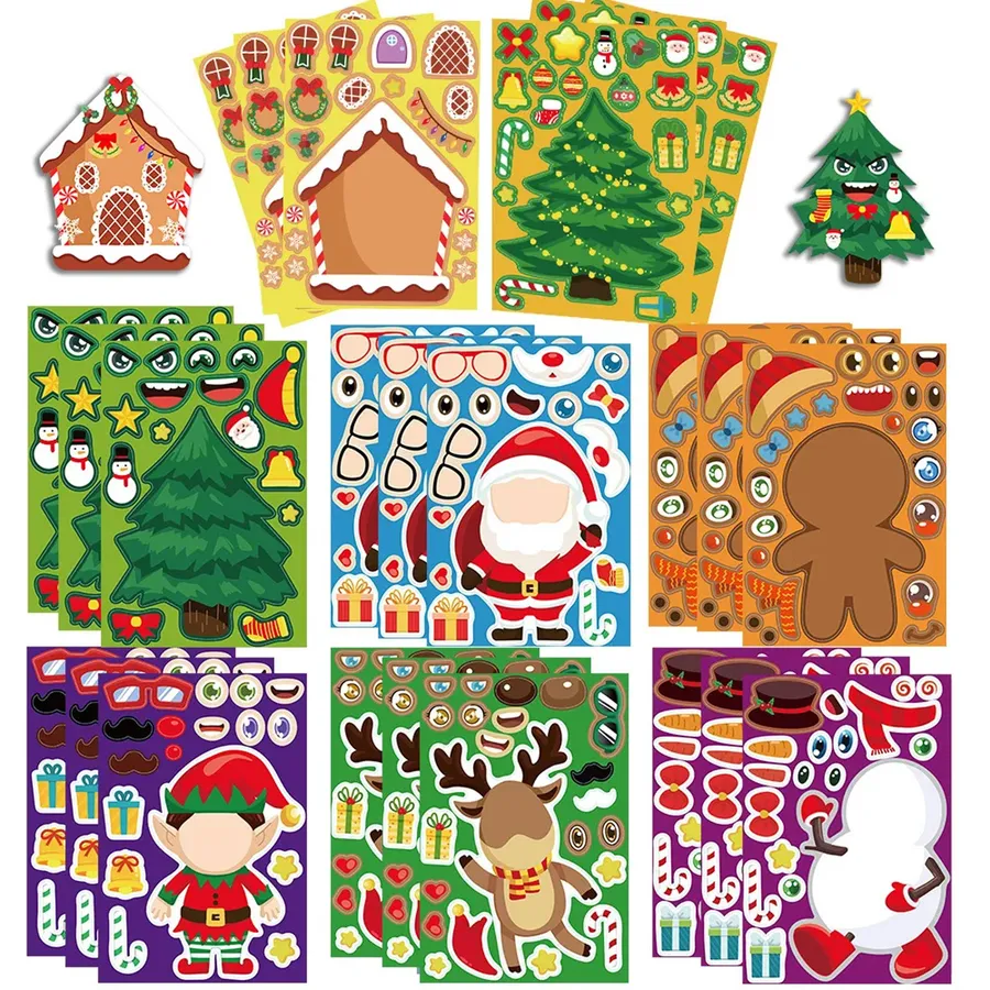 Christmas Jigsaw Sticker Puzzle Educational Kids Toy — wholesale Seasonal & Holiday by the case