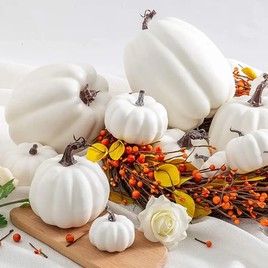 White Fall Garden Decor - Weather-Resistant Autumn Ornaments, 12-Piece Set — wholesale Home & Décor by the case
