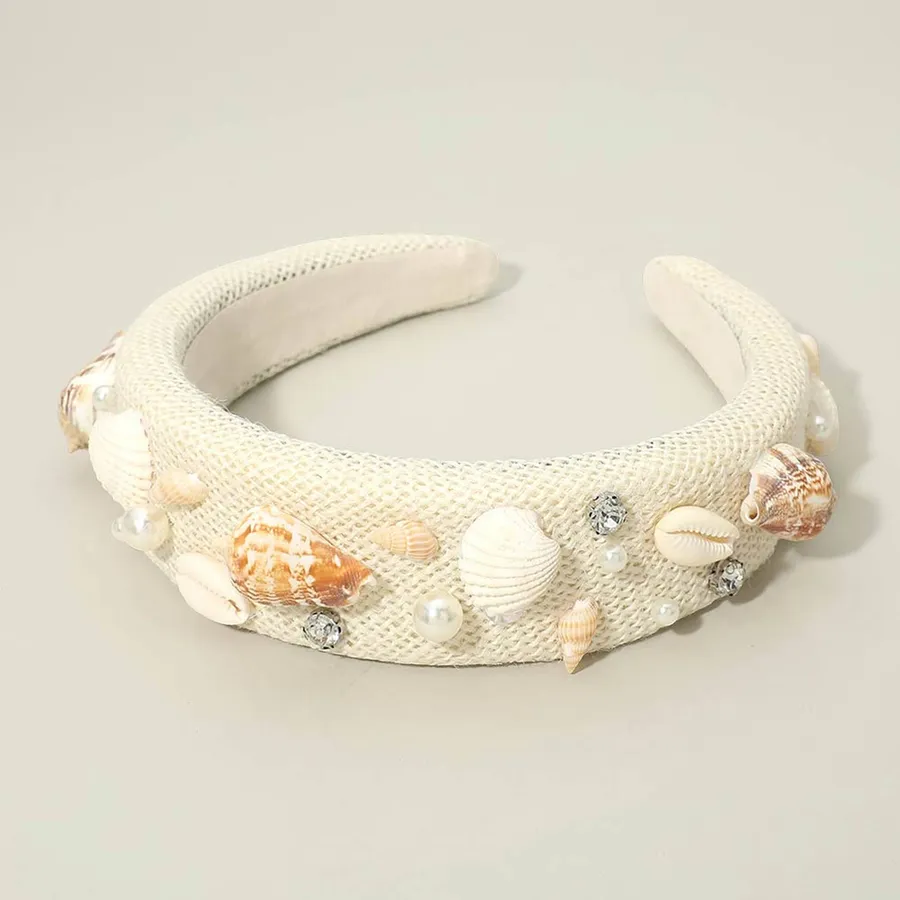 Seashell Stone Embellished Headband — wholesale Apparel & Accessories by the case