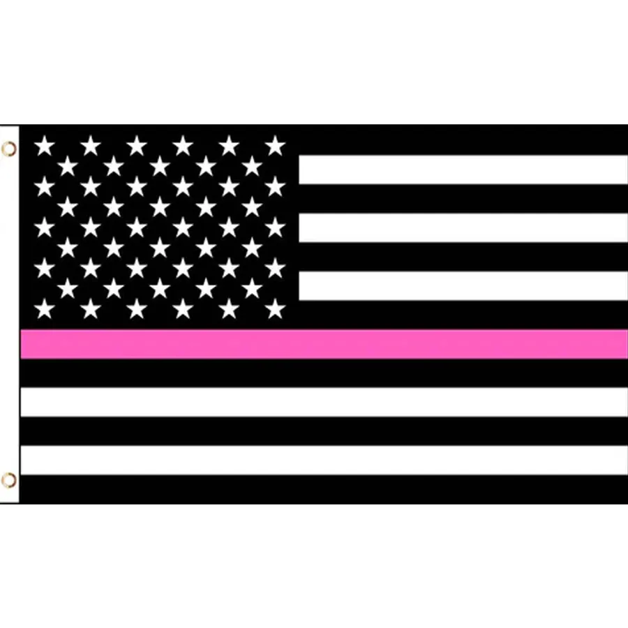 Breast Cancer Awareness American Flag - Pink Thin Line, 3x5 ft — wholesale Home & Décor by the case