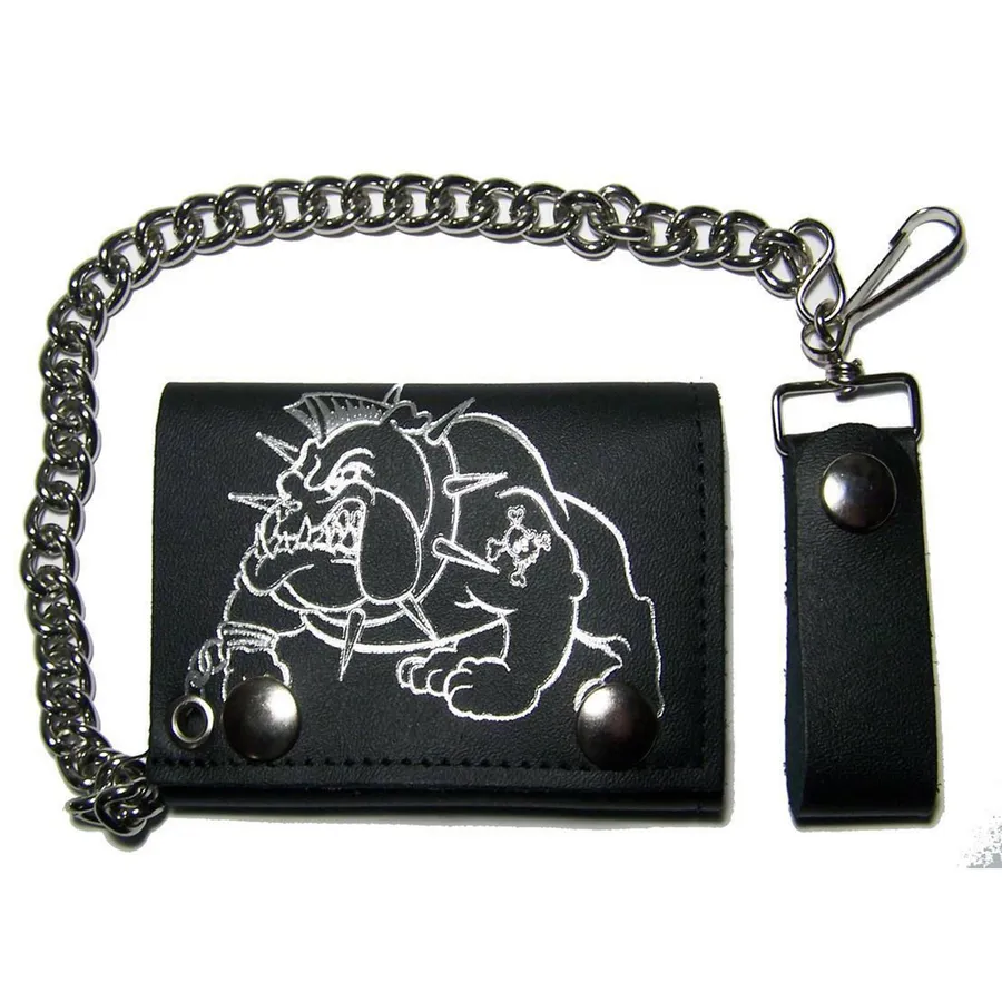 Men's Leather Trifold Wallet - American Bulldog Patriotic Design — wholesale Bags & Backpacks by the case
