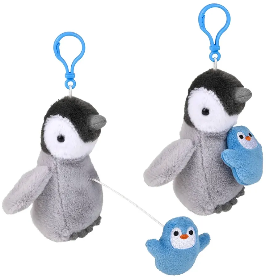 Baby Plush Penguin Backpack Clip On Keychain - Assorted — wholesale Plush & Squishies by the case