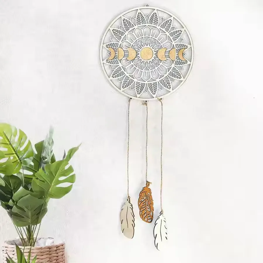 Moon Phase Themed Spiritual Dream Catcher For Home Décor — wholesale Home & Décor by the case