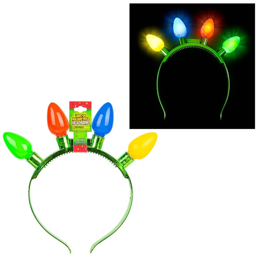 Christmas Light-Up Christmas Bulb Stuffers Kid Headband — wholesale Seasonal & Holiday by the case
