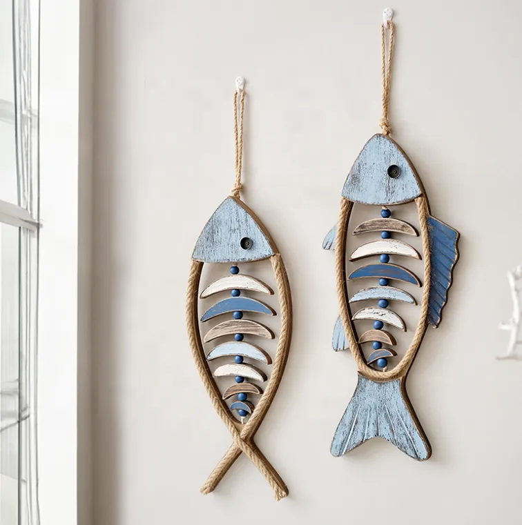 Wooden Fish Shaped Hanging Pendant For Decor — wholesale Home & Décor by the case