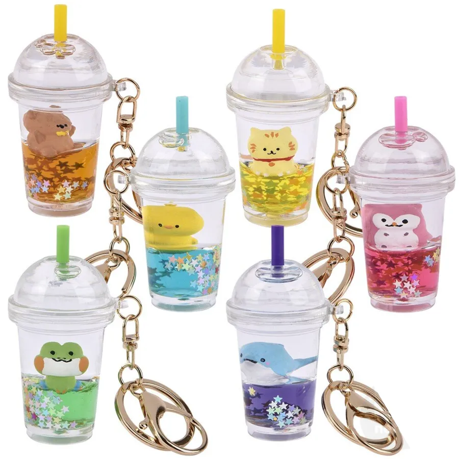 Kawaii Animal Keychain - Liquid Smoothie Backpack Charm, Assorted — wholesale Keychains & Charms by the case