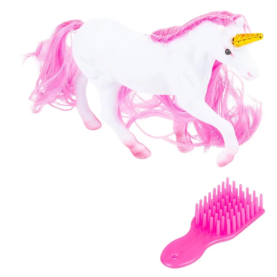 Flocked Unicorn Play Set - Assorted Colo Keeraft Home Gifts — wholesale Home & Décor by the case