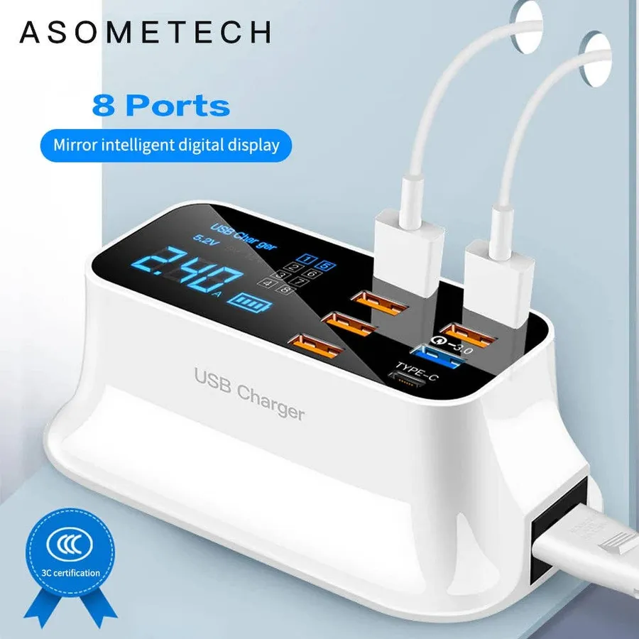 8 Ports Quick Charger For xiaomi huawei samsung — wholesale Tech & Gadgets by the case