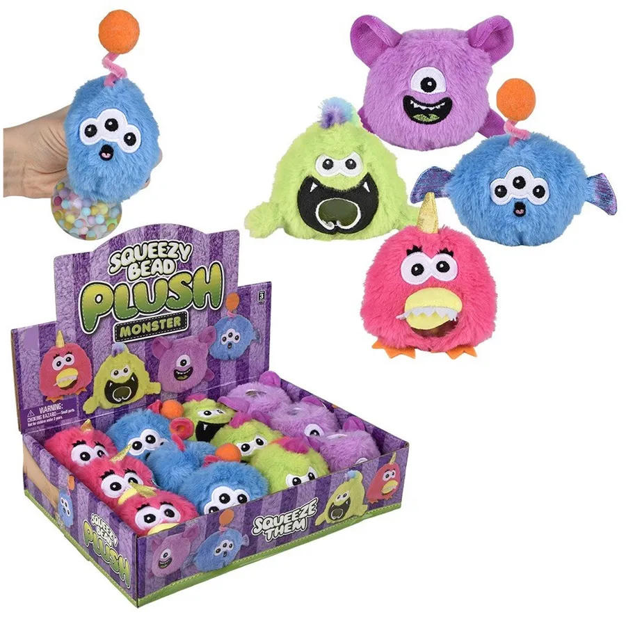 Monster Squeeze Bead Soft Plush Stocking Stuffer Kids Toy — wholesale Fidgets & Sensory by the case