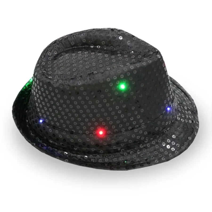 Flashing Light Up Led Brilliant Glitter Hat - Assorted — wholesale Apparel & Accessories by the case