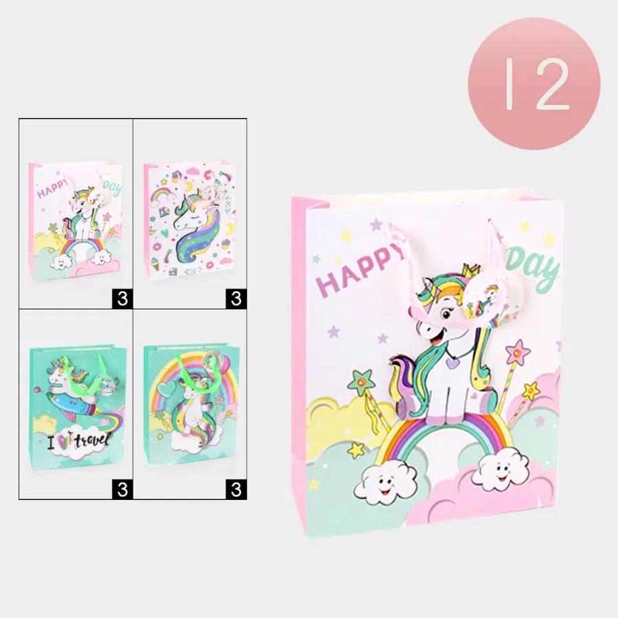 Rainbow Unicorn Handle Gift Bag, Party Treat Bags — wholesale Party & Gifts by the case