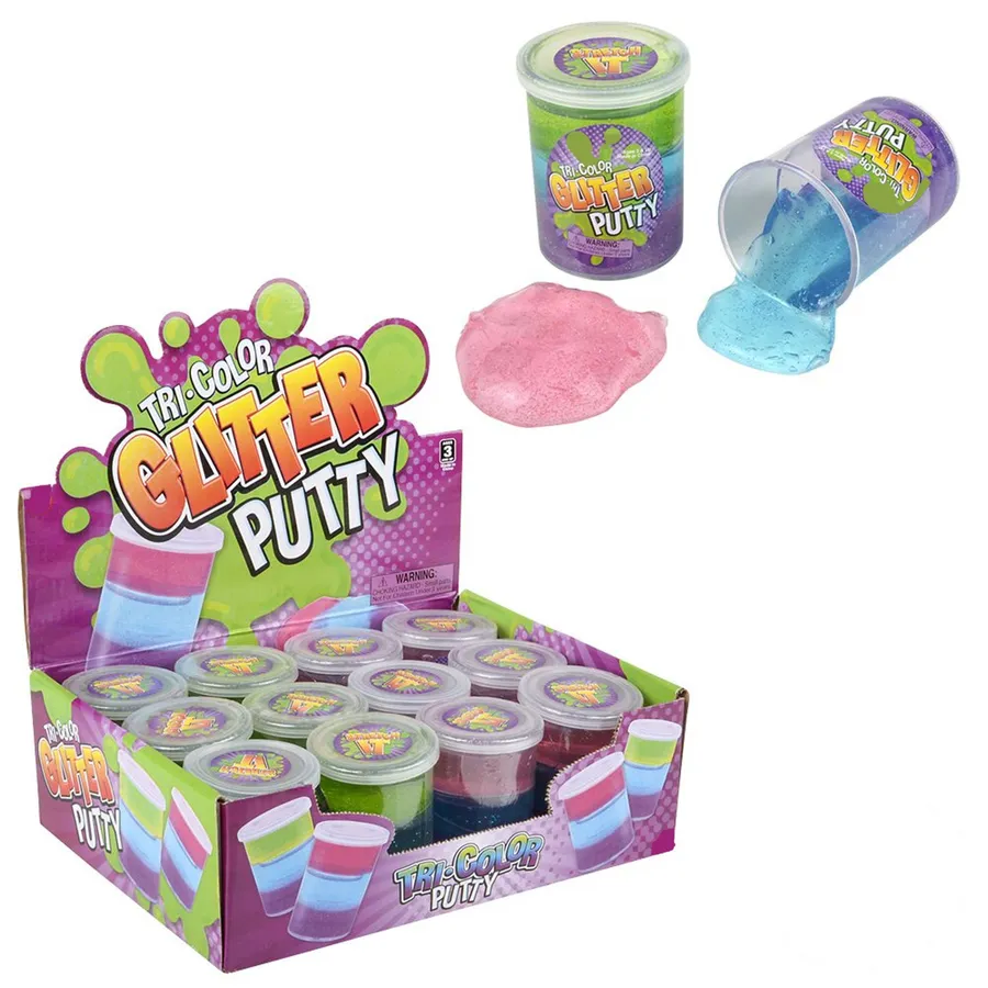 Colorful Glitter Putty Back To School Kids Toy- Assorted — wholesale Fidgets & Sensory by the case
