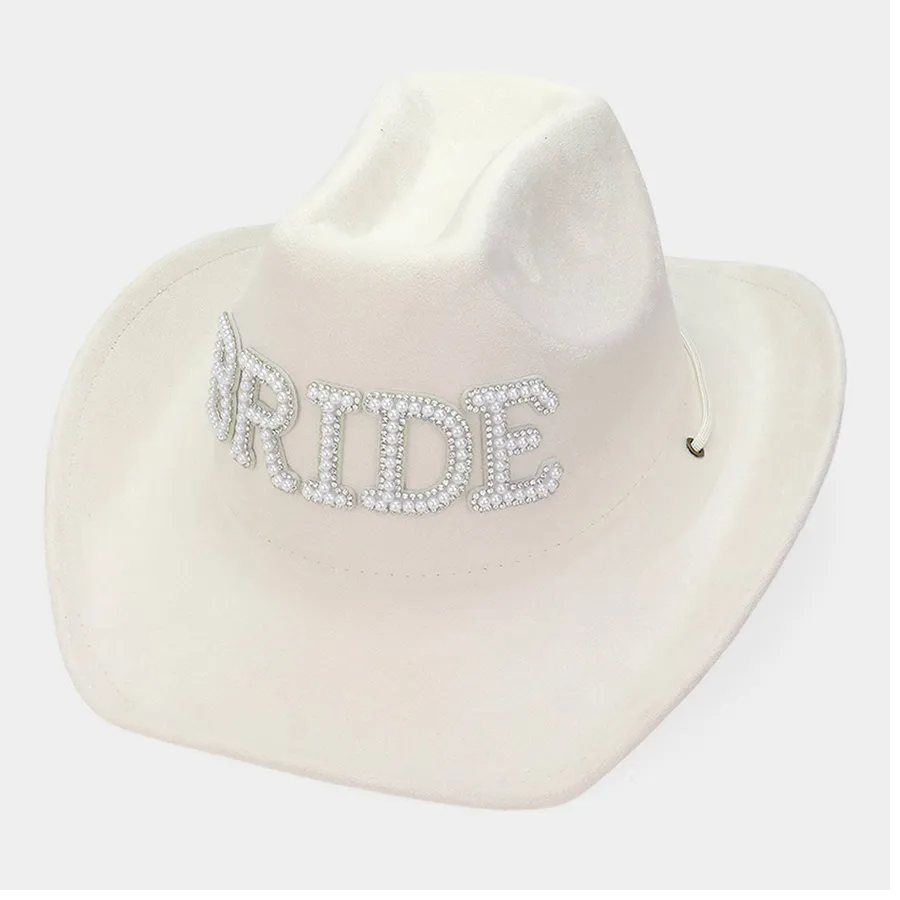Bling Studded BRIDE Message Pointed Cowboy Hat - — wholesale Apparel & Accessories by the case