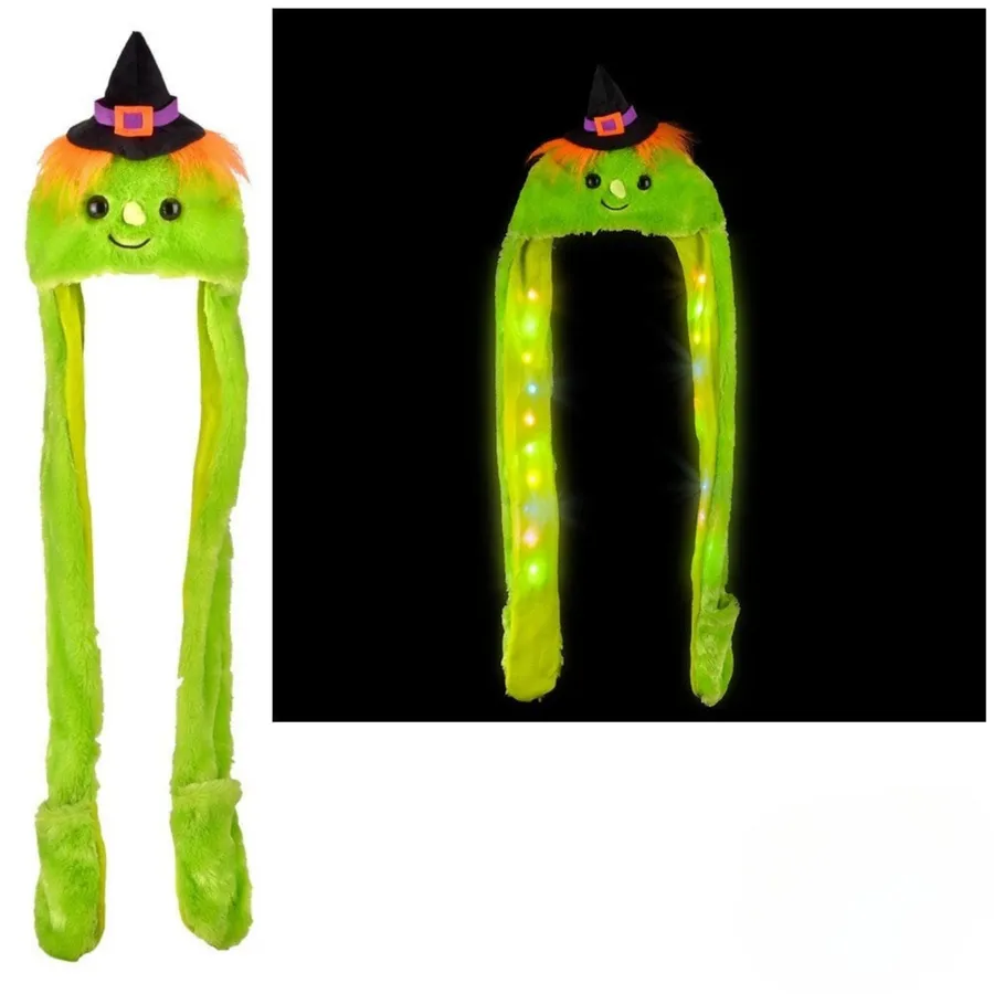 Light Up Witch Hoodie Scarf Hat For Kids — wholesale Apparel & Accessories by the case