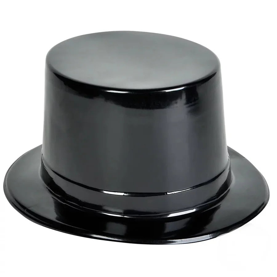 Black Plastic Top Hat For Kids — wholesale Apparel & Accessories by the case