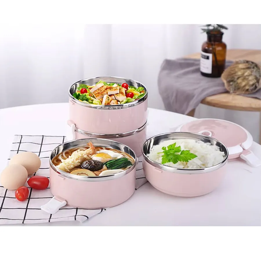 Stainless Steel Multi-Layer Food Containers - Assorted — wholesale More Wholesale Goods by the case