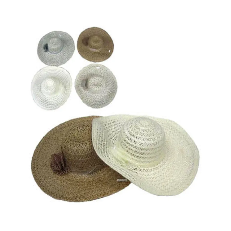 Ladies Wide Brim Ribbon Hats - Assorted — wholesale Apparel & Accessories by the case