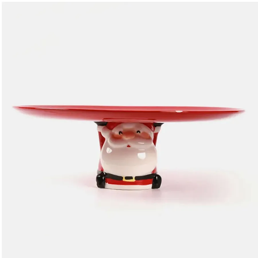 Santa Claus Ceramic Dinner Plate - Festive Holiday Tableware, 10-inch — wholesale Seasonal & Holiday by the case