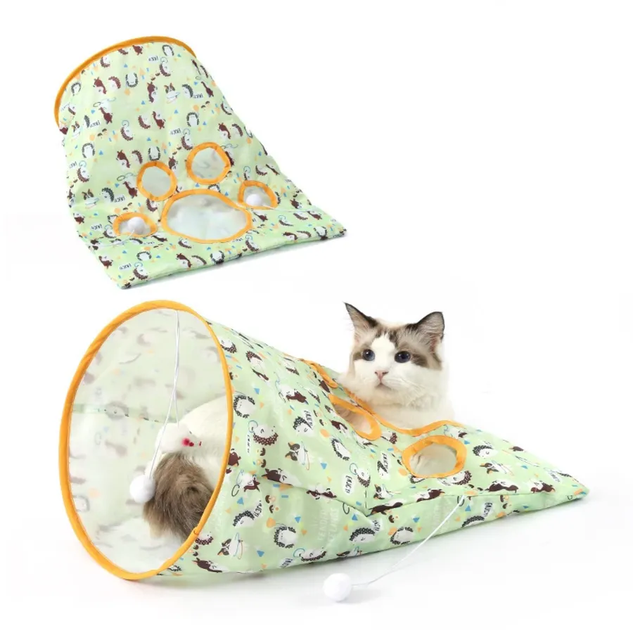Foldable Cat Tunnel Toy – Crinkle Play & Hide Tube — wholesale Pet by the case