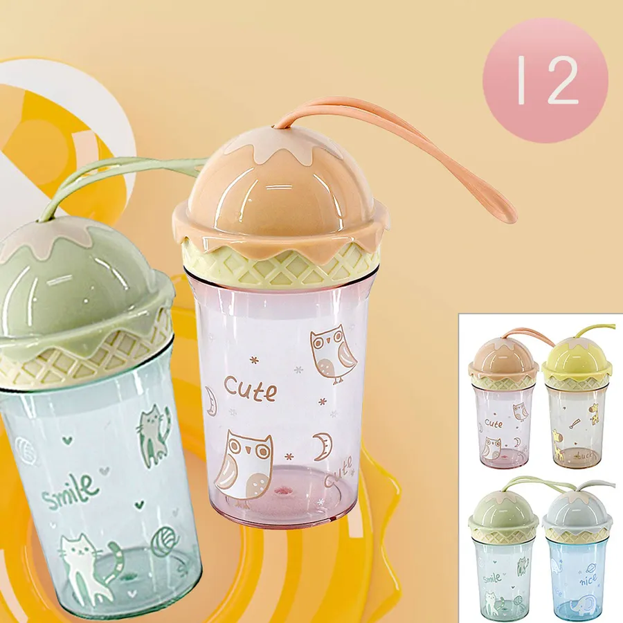 Printed Ice Cream Cone Water Bottles - Assorted — wholesale Kitchen & Drinkware by the case