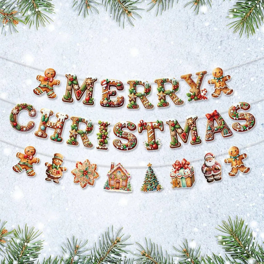 Gingerbread Man Christmas Flag Banner Set (3pcs) — wholesale Seasonal & Holiday by the case