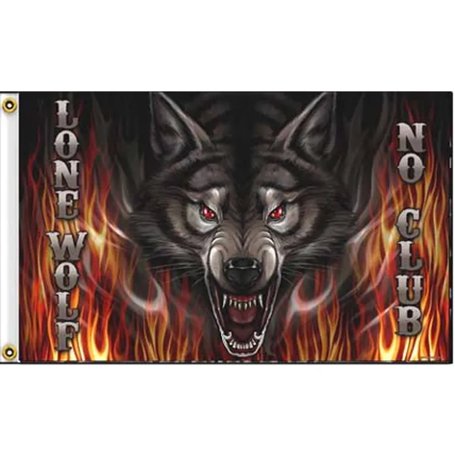 Lone Wolf No Club Flag 3'x5' — wholesale Home & Décor by the case