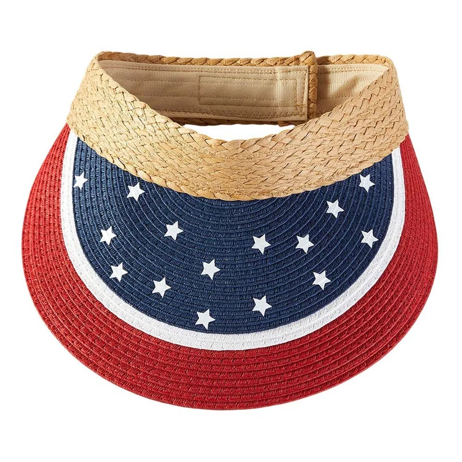 Straw Woven Adjustable Sun Visor Hat — wholesale Apparel & Accessories by the case