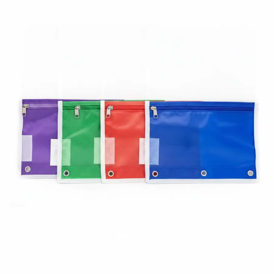 3-Ring Zippered Pencil Case Pouch for School Supplies, Classroom, and Office — wholesale Bags & Backpacks by the case