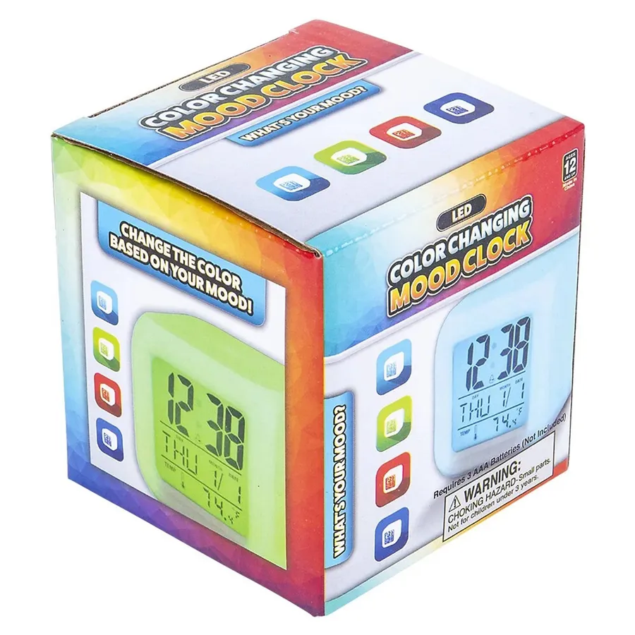 Assorted Colour Changing LED Mood Clock — wholesale Home & Décor by the case