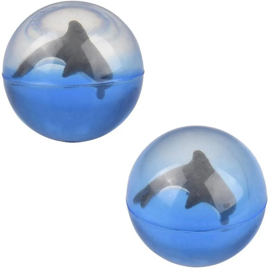Dolphin 3D Figure Inside Rubber Bouncing Ball Toy Easter — wholesale Seasonal & Holiday by the case