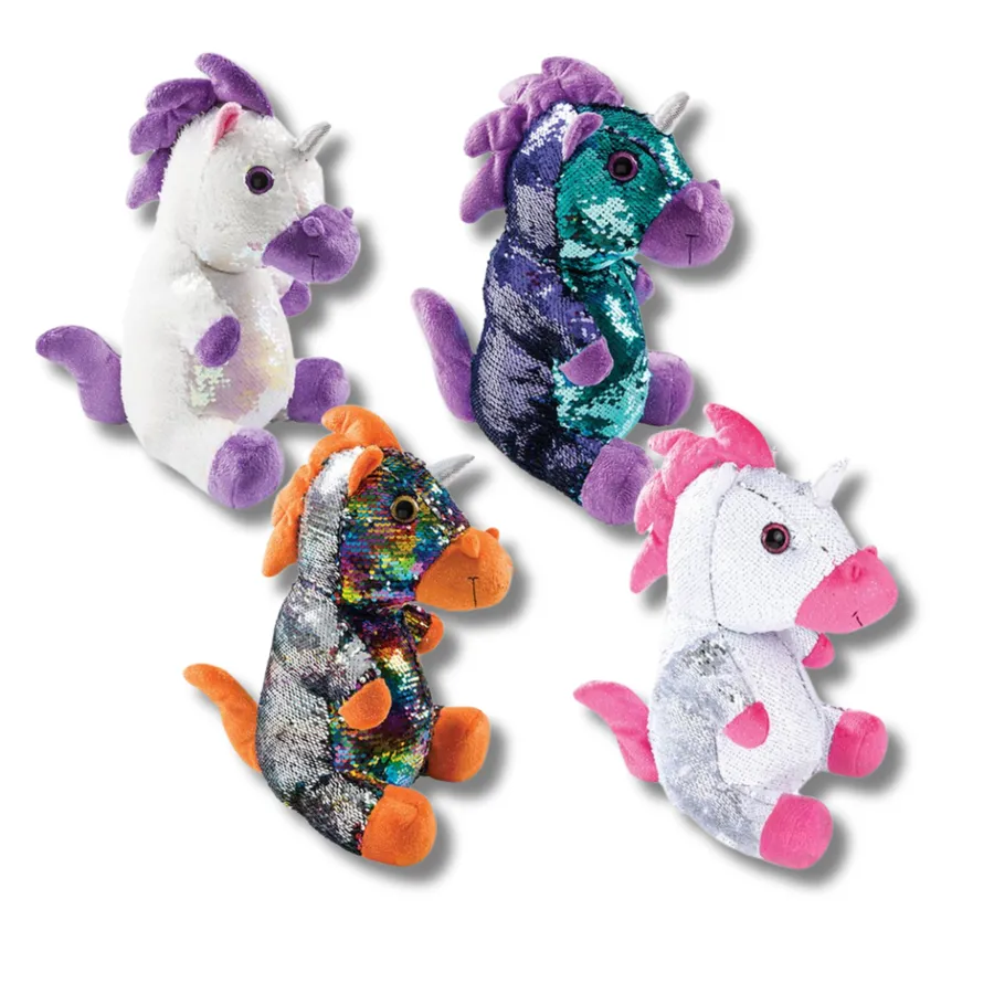 Sensory Toy Unicorn Plush with Reversible Sequins, Squish Fidget Plush — wholesale Fidgets & Sensory by the case