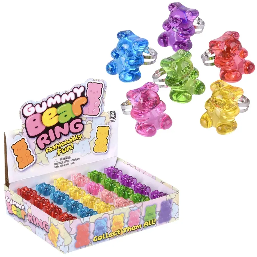 Colorful Yummy Bear Ring For Kids - Assorted — wholesale Toys & Games by the case