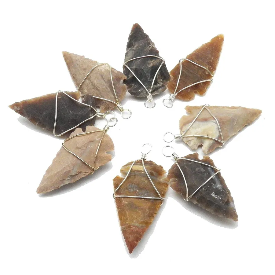 Wholesale Stone Arrowhead Pendants Jewelry - Small 1.5 Inch (Sold By Dozen) — wholesale Apparel & Accessories by the case